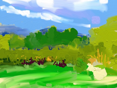 Orchard's Edge, Spear Hill Farm; 
Artrage app, 2012; 
768 x 1024 px